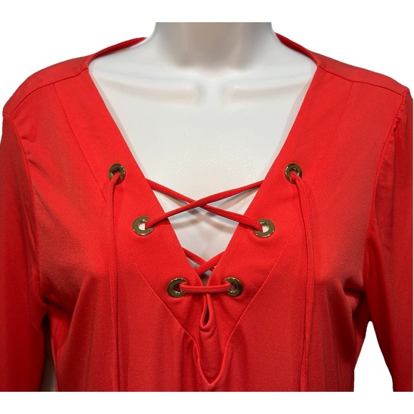 Chelsea & Theodore Dress Large Orange Stretch 3/4Sleeves Romance Boho New W/Tag Chelsea & Theodore Dress Large Orange Stretch 3/4Sleeves Romance Boho New W/Tag